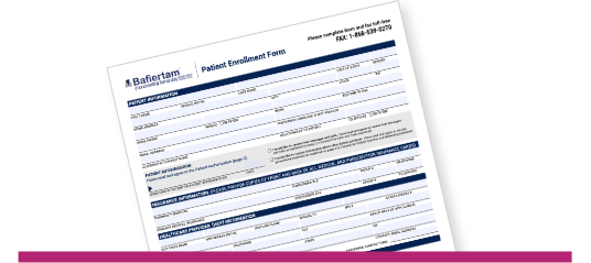 Thumbnail of BAFIERTAM Patient Enrollment Form.